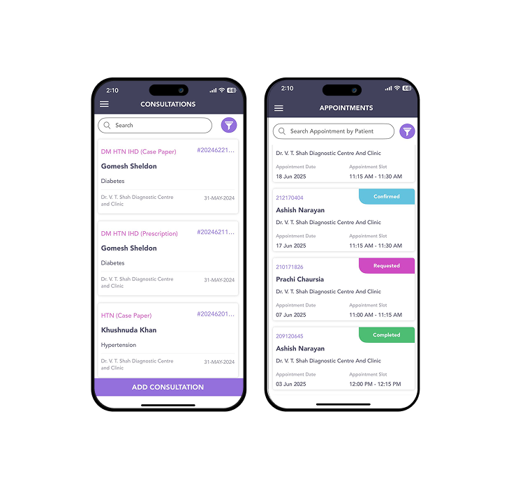 Patient Consulation & Appointment Screen